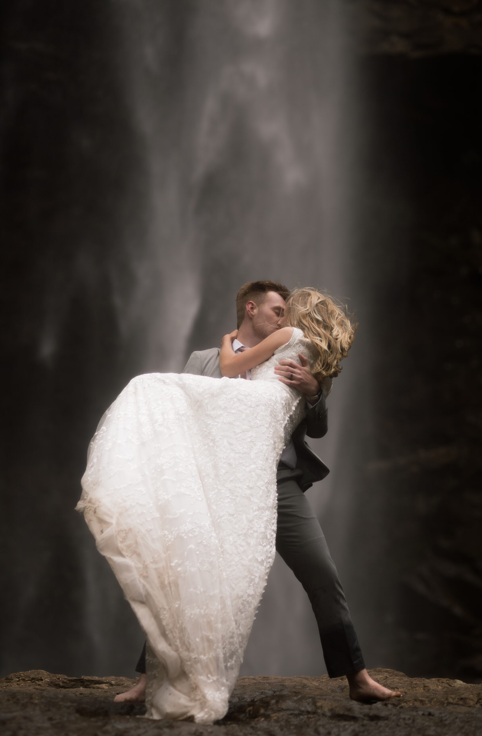 Eloping by a Waterfall